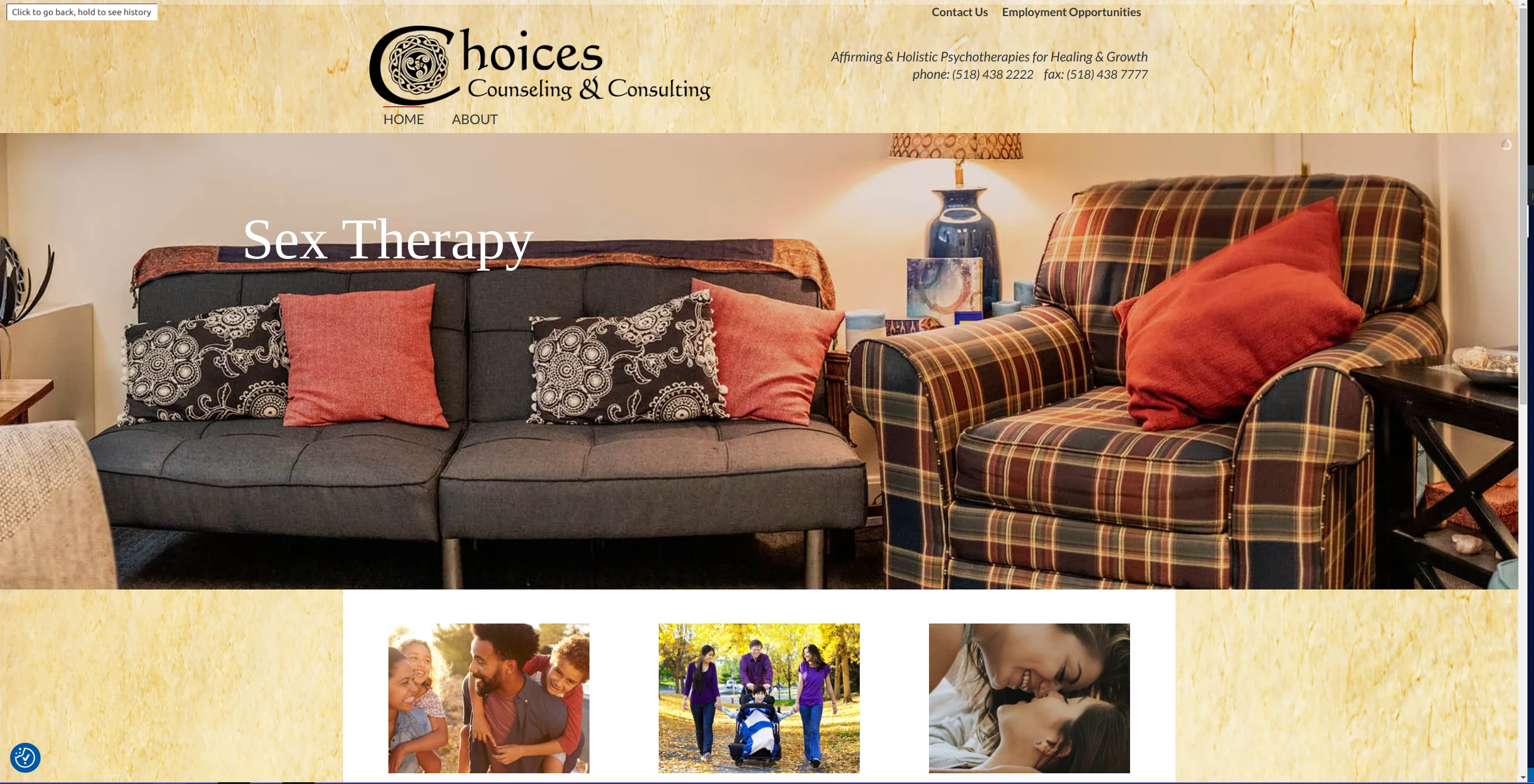 Choices Counseling and consulting website image